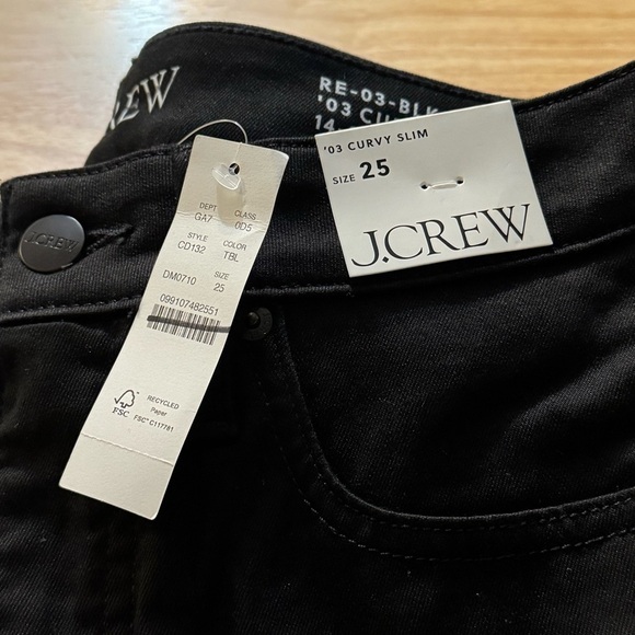 J. Crew Women’s Curvy Slim Jean In 2003 Super-Stretch CD132 Size 25 In Black NWT - Picture 5 of 6